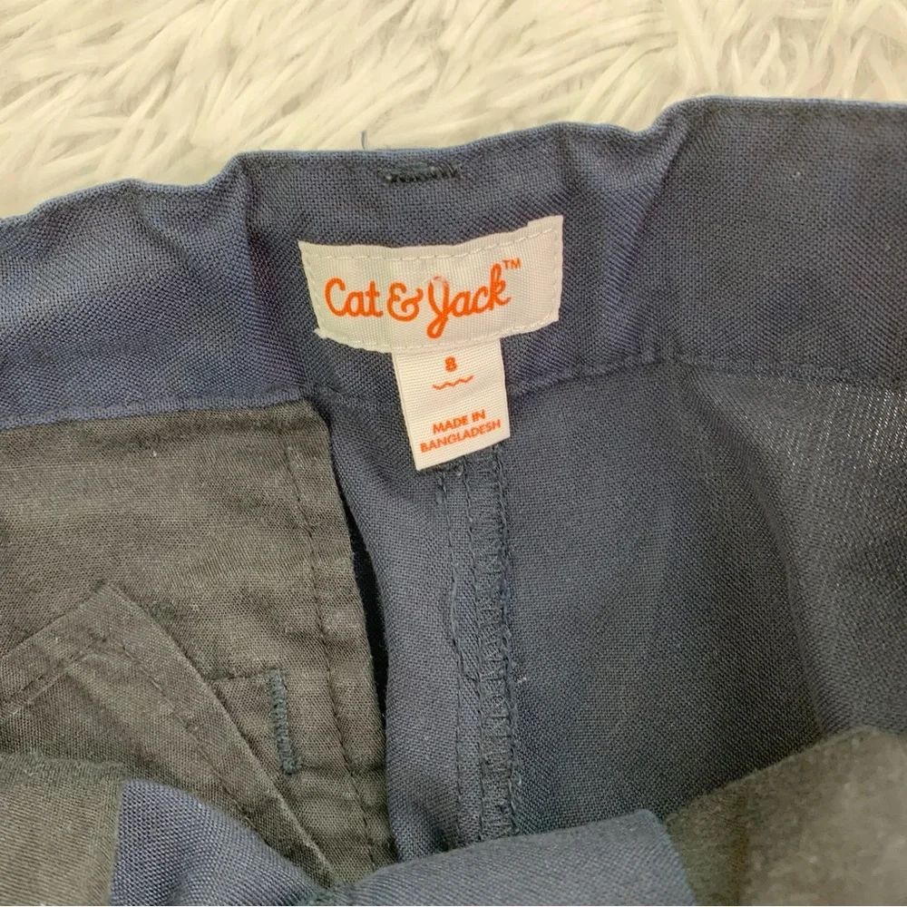 Set of 2‎ boy's size 8 navy blue dress pants adjustable waist Cat & Jack H&M